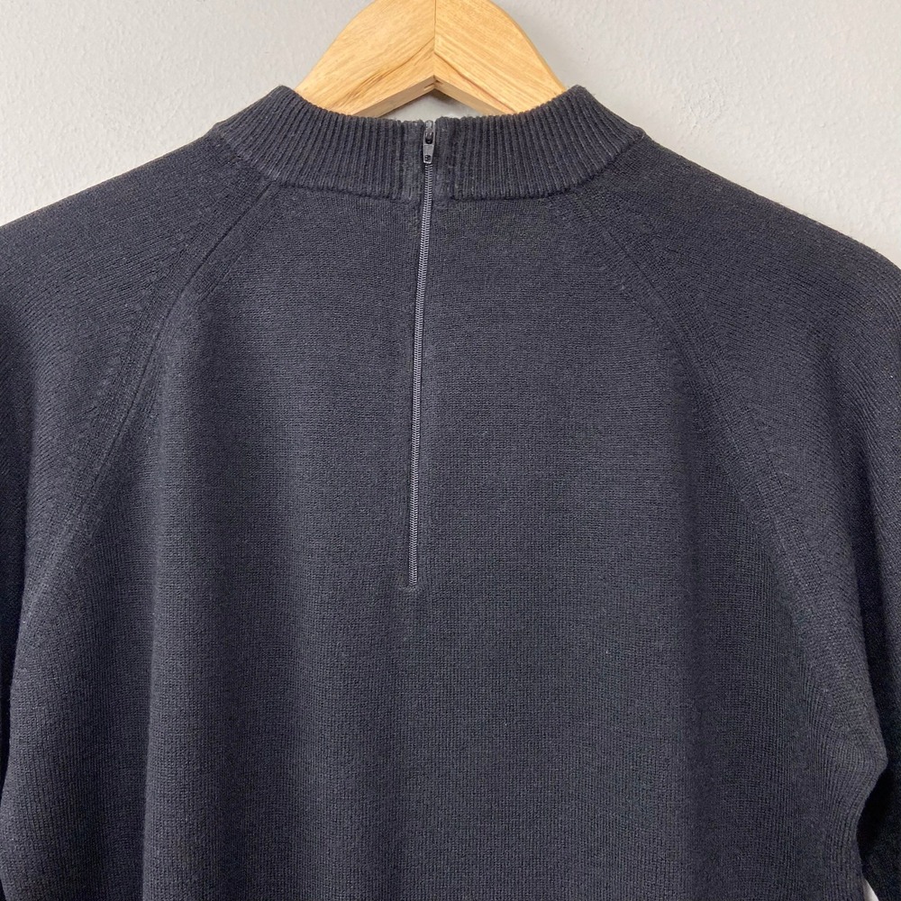 Vintage Rebecca Malone Mock Neck Sweater Size L Back Zip Raglan Sleeve Soft Cozy - Picture 5 of 9